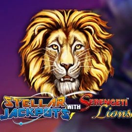 Stellar Jackpots with Serengeti Lions slot logo by Lightning Box Game at Happyjokers Casino